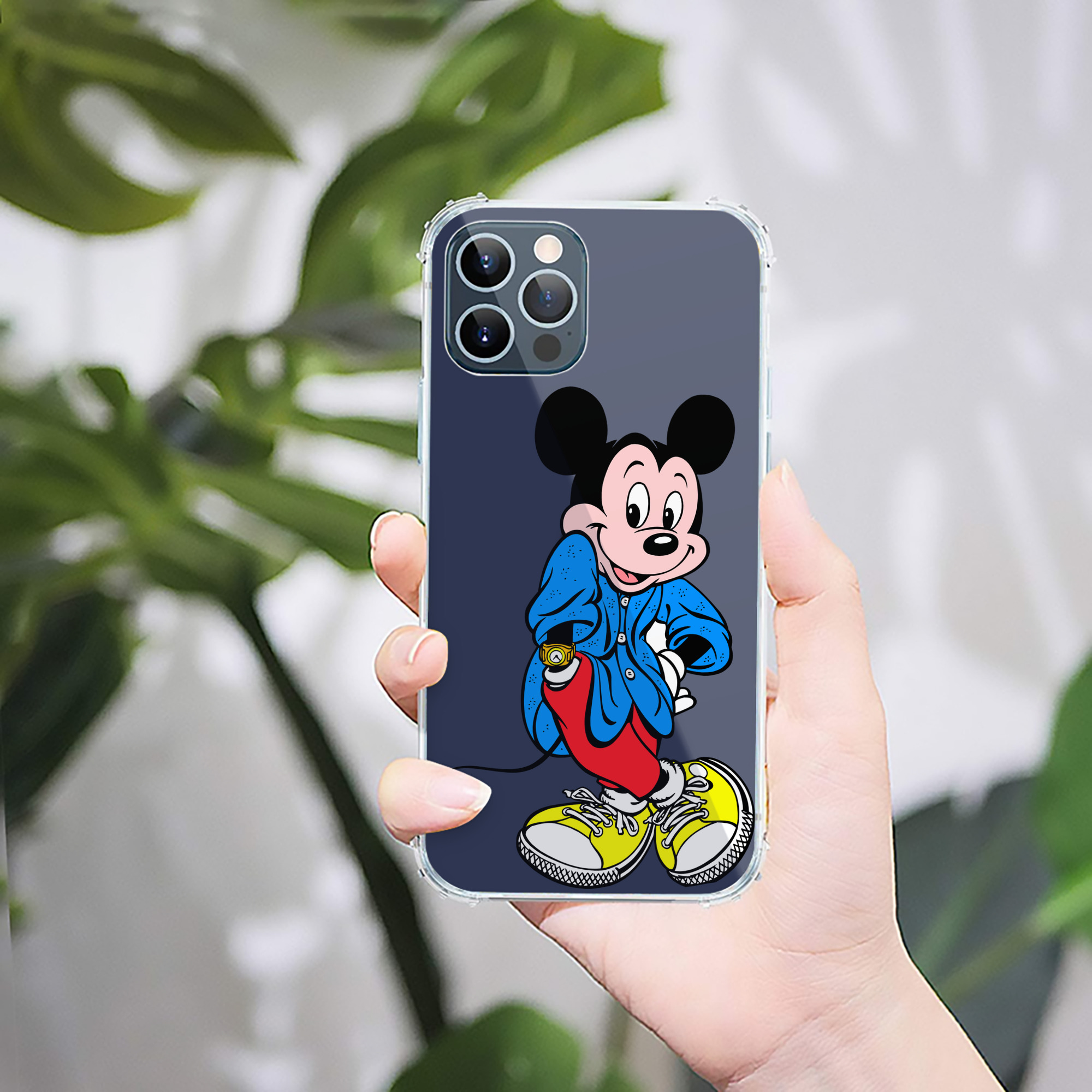 （画像用） ミッキーマウス Mickey Mouse 【iPhone 12シリーズ対応】透明スマホケース（クリアソフトケース）